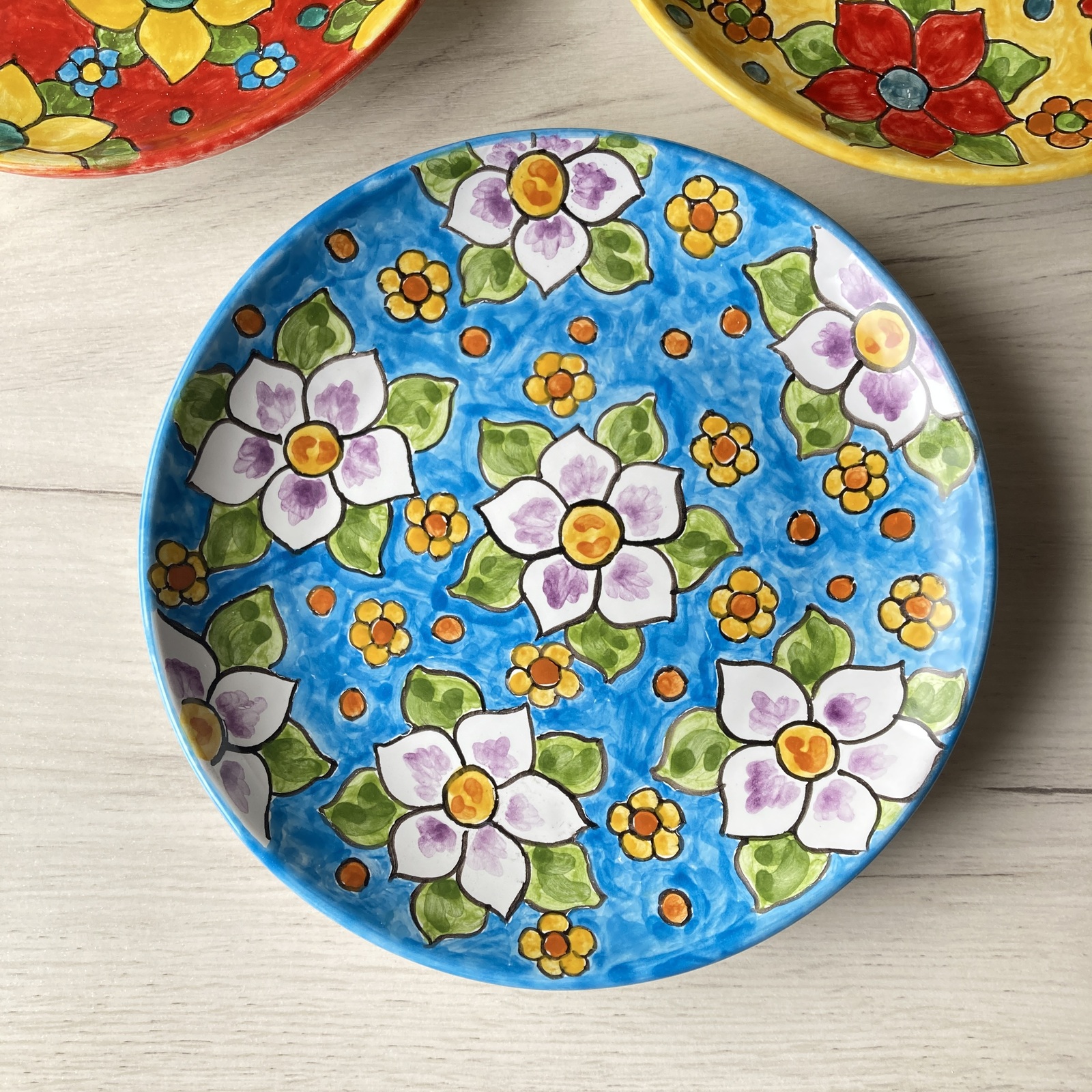 絵皿 26cm GEO017 マヨリカ焼き イタリア陶器 レモン柄 飾り皿