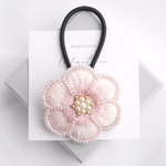 【ピンク】お花刺繍の2wayヘアゴム 