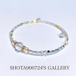 ［再販8］5A  天然　水晶　シングル　ワイヤー　ブレスレッド　スワロフスキー　天然石　4月　誕生石　#minne_new  #クリスタル