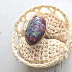 刺繍のアジサイのゆびわ(一点物)