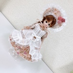 【送料無料】リカちゃんお洋服、ウサギ柄エプロンワンピース5点セットA（71）