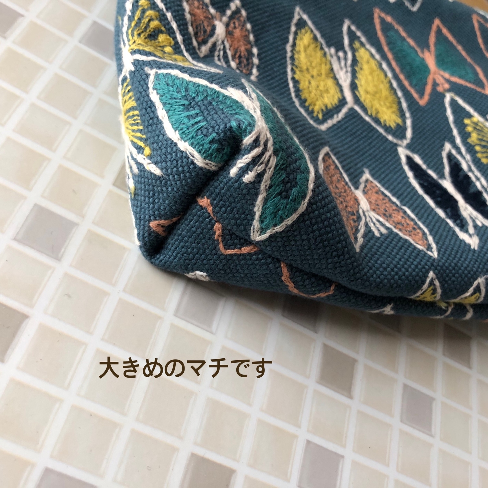 ミナペルホネン スカイフラワー Sky flower ポーチ テディベア ミナペルホネン sky flower スカイフラワー ポシェット navy