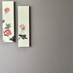 着物のファブリックパネル　淡緑に咲く薔薇　サスティナブル  着物リメイク　インテリア Kimono fablic panel  和モダン　和室　母の日ギフト対応
