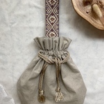 インド刺繍リボン巾着バッグ