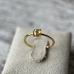 ①一点もの💍イエローダイヤモンドのシンプルリング(18KGP)【フリーサイズ】