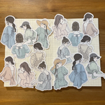 ★再販★ 【spring】横向き、後ろ姿　女の子のフレークシール