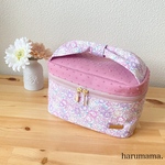 再販＊リバティ ミシェル(メルティパール)＊リボン バニティ/バニティポーチ/コスメポーチ/化粧ポーチ/メイクポーチ/大きめポーチ/大容量ポーチ
