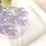 【6個】【オーロラパープル】人魚姫　ドロップ　チャーム　カンつき　オーロラ　アクセサリーパーツ　ハンドメイド　DIY　AB071-4