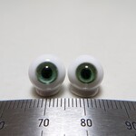 No.88 【約10mm】 小さな グラスアイ ドールアイ ハンドメイドドール 材料　約9.8mm/9.7mm（青緑色）