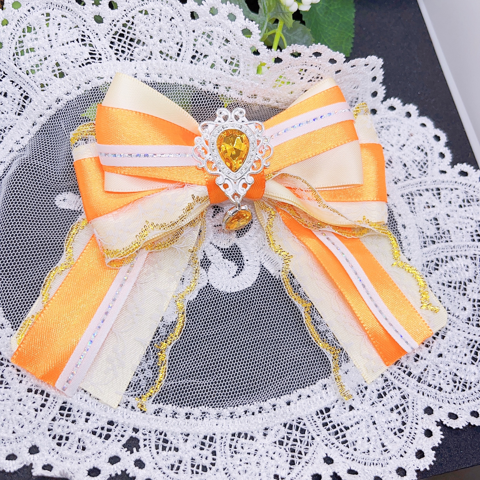 ペンライトリボン オレンジ 黄色 キンブレリボン アミボムリボン