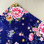 台湾花布生地　W160x90cm（牡丹・ネイビー）