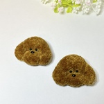 もこもこdog ブローチ 【トイプードル・明るい茶】