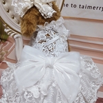 犬猫うさちゃん服　ウェディングにもおすすめ！花々の純白レースワンピース