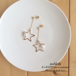【noblehi】star×cottonpearl ピアス /ノンホールイヤリング ＊受注製作＊