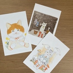 表情豊かな猫のポストカード　選べる3枚1組