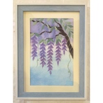 和紙ちぎり絵『藤』葉書サイズ原画
