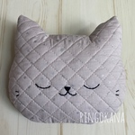  子乗せ自転車 フェイスガードクッション  ＊ラメスター　グレー　ねこ＊