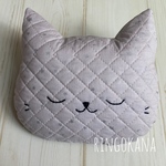[訳あり]子乗せ自転車 フェイスガードクッション  ＊ラメスター　グレー　ねこ＊