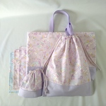 【fuuu様専用】新作♡6点セット　ミュージカルユニコーン柄ラベンダー/切替ラベンダー レッスンバッグ＆体操服入れ＆コップ袋＆ランチョンマット 5点セット