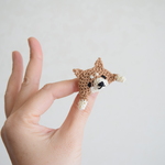 覗く犬ブローチ☆柴犬