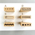 【手帳はんこ】　選べる６種類　スケジュール帳やノート、バレットジャーナルに最適な小さなスタンプ６種類