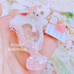 【New】ゆめかわ猫ちゃんのしゅわシャカキーホルダー　ハンドメイドレジン　キーホルダー　ハンドメイドキーホルダー　シャカシャカキーホルダー　シャカシャカ　シェイカー　ゆめかわ　ソーダ　夏　