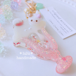 【New】ゆめかわ猫ちゃんのしゅわシャカキーホルダー　ハンドメイドレジン　キーホルダー　ハンドメイドキーホルダー　シャカシャカキーホルダー　シャカシャカ　シェイカー　ゆめかわ　ソーダ　夏　