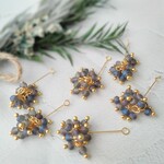 New！６個★すりガラスのツートンオーロラビーズチャーム　つぶつぶ　　4ミリ