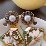 インド刺繍リボンピアス