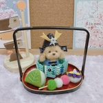 羊毛フェルト こどもの日お飾りトイプードルちゃん