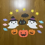 壁面飾り【ハロウィン②】おばけ　くろねこ
