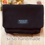 【訳あり品】人気のブラック‼️現場の声から出来た大人の横型移動ポケット　8号帆布　☆オーガナイザー　ワークポシェット