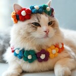 EMY's Gallery 猫襟 ワンちゃん襟 首輪 カギ編み 犬襟 つけ襟 ネックレス スタイ
