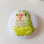 オキナインコ（シナモン）の27mmくるみボタン