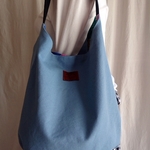 トートバッグ☆ [ふっくら雫型♪くすみブルー♪ワンショルダー♪]
