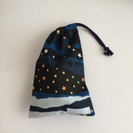 名前シールつき☆お箸が縦に入る☆星柄 巾着 