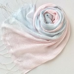 母の日に＊薄桜色×空色＊二重紗シルクストール
