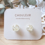 オフィスにも♡＊お花の小粒クリアイヤリング/ピアス＊かすみ草