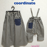 Matching coordinate☆モノクロしましま＋denimポケット付☆  