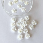8pcs ＊15mm ローズ型 カボション (ホワイト)（0346）