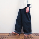 薄デニムワイドパンツ（綿 8オンスデニム）【受注生産対応】