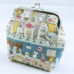 がま口ポーチ／ネコのお寿司屋さん