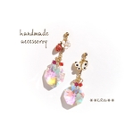 NEW!可愛い蝶×苺とクリスタルオーロラピアス