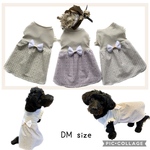新作🌸犬服‼︎小型犬DMサイズ 小花柄🌼のナチュラルワンピース /フリル/リボン/テレコ編みニット/夏服/完成品3点