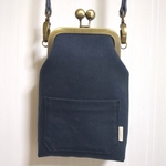 sale！！帆布♠がま口スマホショルダー
