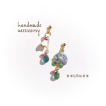 NEW!てるてる坊主&紫陽花の可愛いアシンメトリーピアス