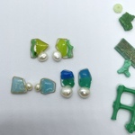 海洋プラスチックのアップサイクルピアス/イヤリング