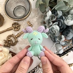 極小サイズデーモン　パステルカラーな悪魔の手乗りあみぐるみ