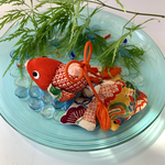 ちりめん　人気♪ かわいい赤金魚　縁起もの　夏準備　匂い袋　京都　ちりめん細工　開運　夏の玄関飾りに最適　風水　価格見直し→送料込で2,000円です(ᵔᴥᵔ)