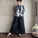 タックワイドパンツ  黒